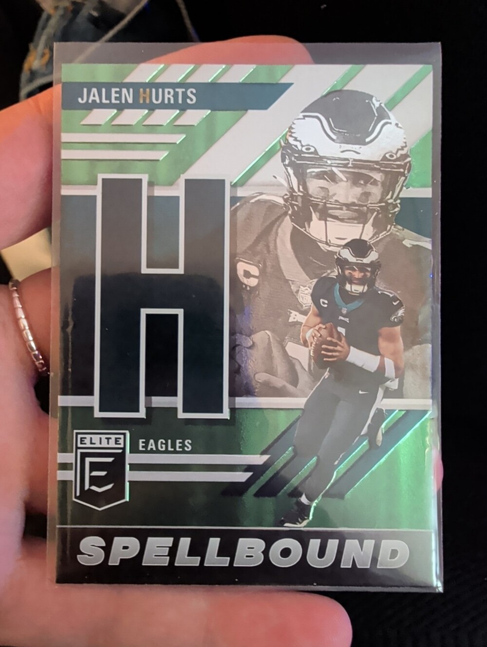 JALEN HURTS 2023 Panini Donruss Elite Spellbound Green T #SB-JH1